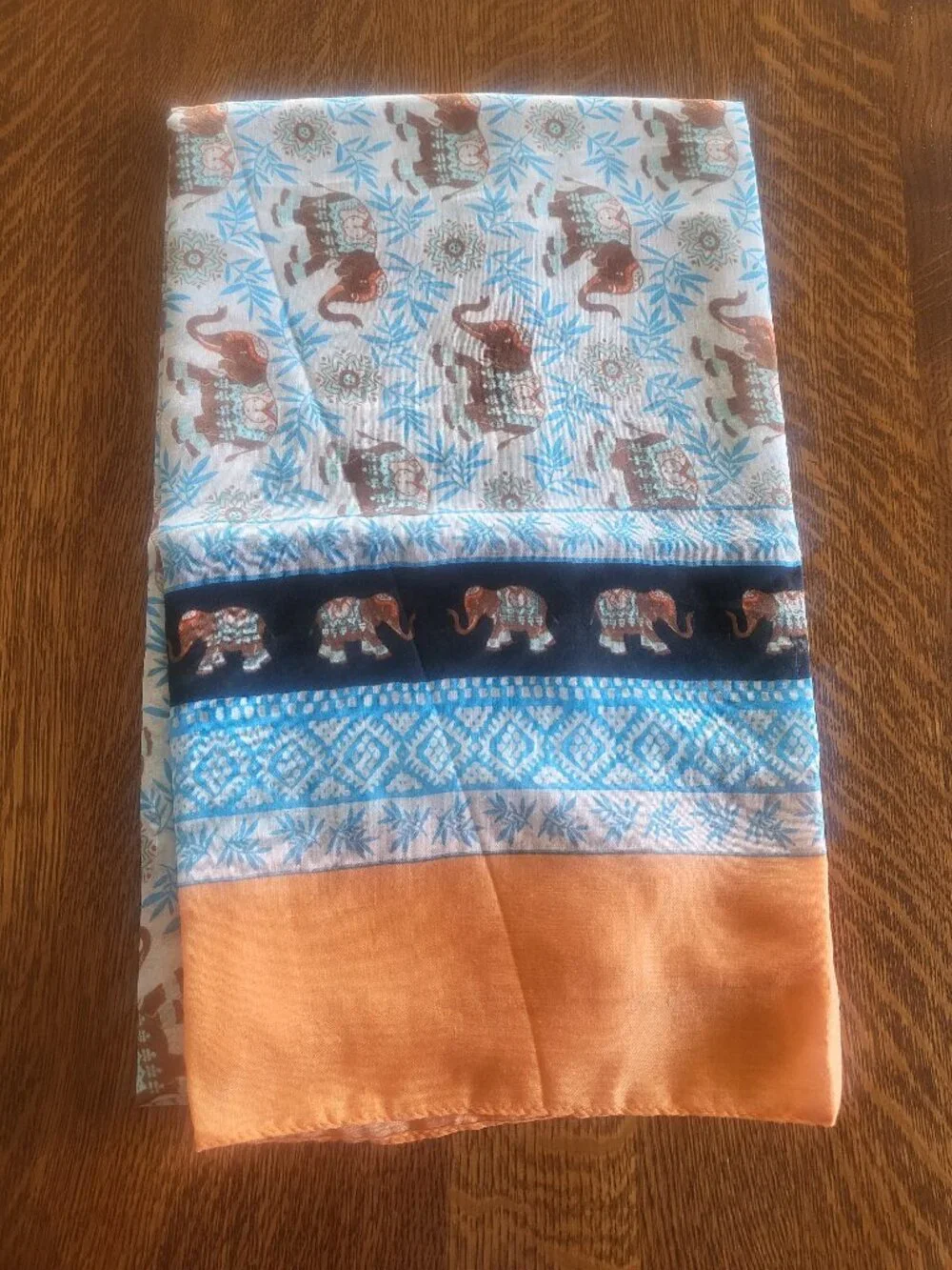 Joy Susan Lightweight Boho Elephant Print Scarf